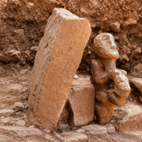 Člověk na hřbetě leoparda? Unikátní 11 000 let stará socha z Turecka