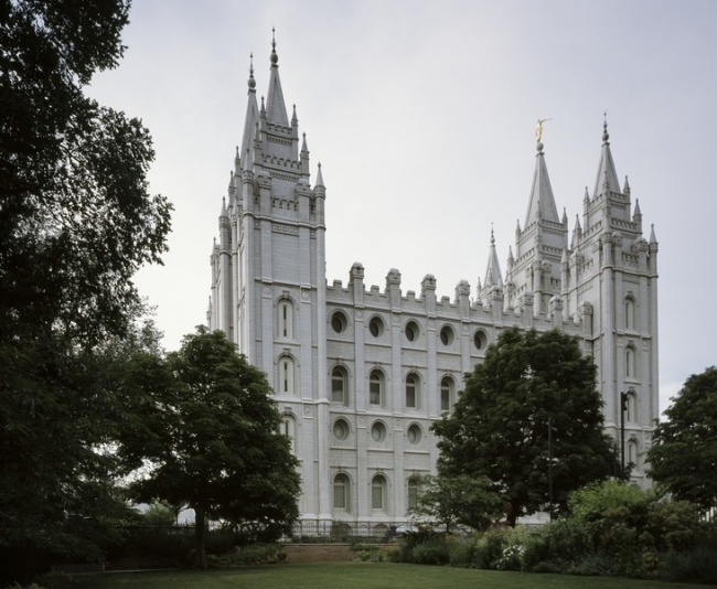Mormonský chrám v Salt Lake City (Utah).