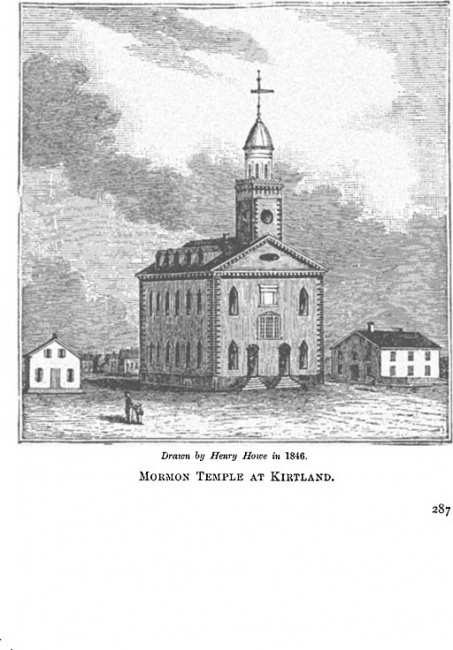 Mormonský chrám v Kirtlandu (1846).
