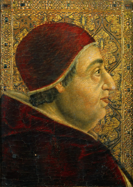 Portrét Rodriga Borgii z roku 1495.