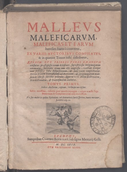 Malleus maleficarum (Kladivo na čarodějnice).