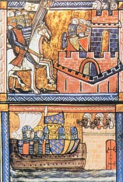 Znázornění Ludvíkovy křížové výpravy.