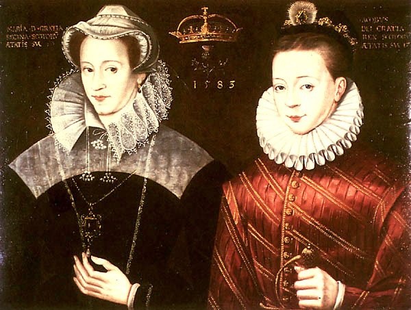 Marie Stuartovna a její syn Jakub.