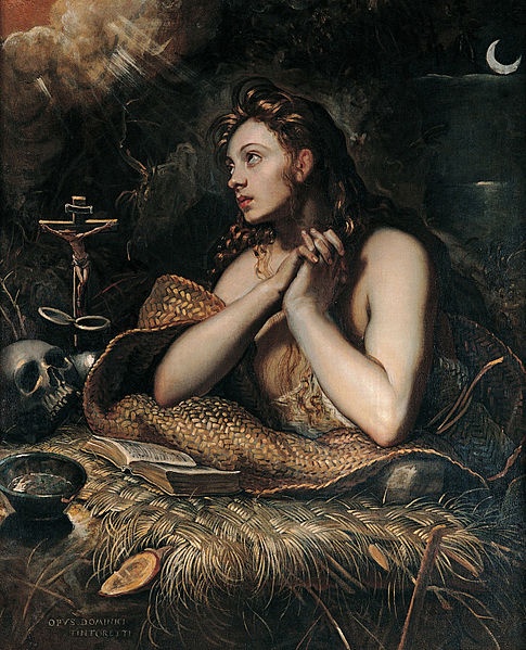 Tintoretto. Obraz kající se Máří Magdaleny.