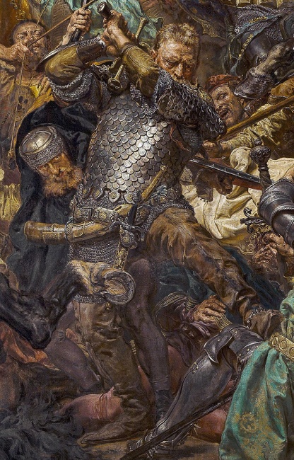 Jan Žižka v bitvě u Grunwaldu.