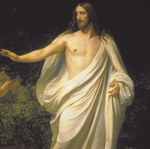 Typické znázornění Ježíše na novověké malbě.