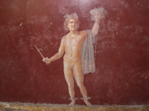 Perseus a hlava Medusy. Římská freska ve Stabii. Perseus a hlava Medusy. Římská freska ve Stabii.