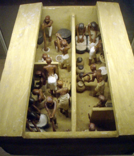 Model starověkého egyptského pivovaru.