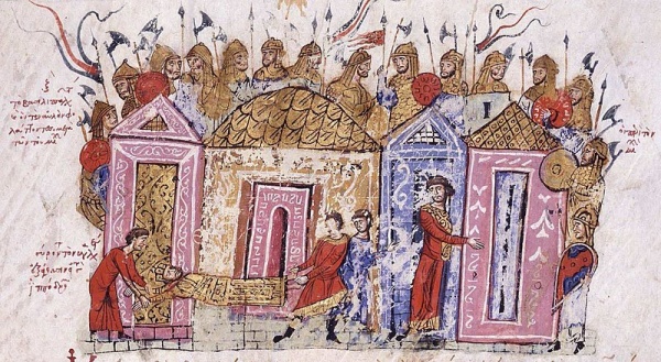 Varjažská garda na iluminaci z 11. století.